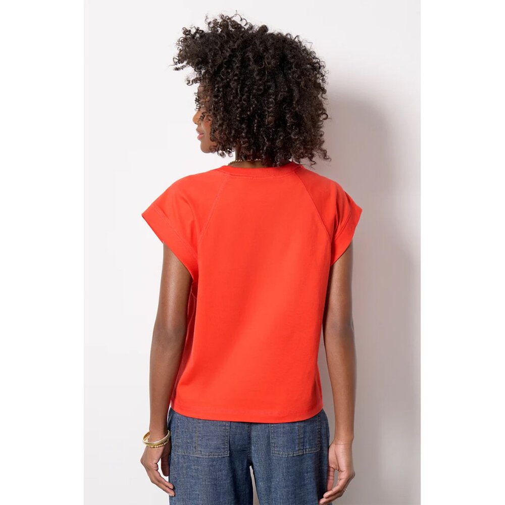 Evereve Nora Muscle Tee - Red - SMALL - Picture 2 of 7